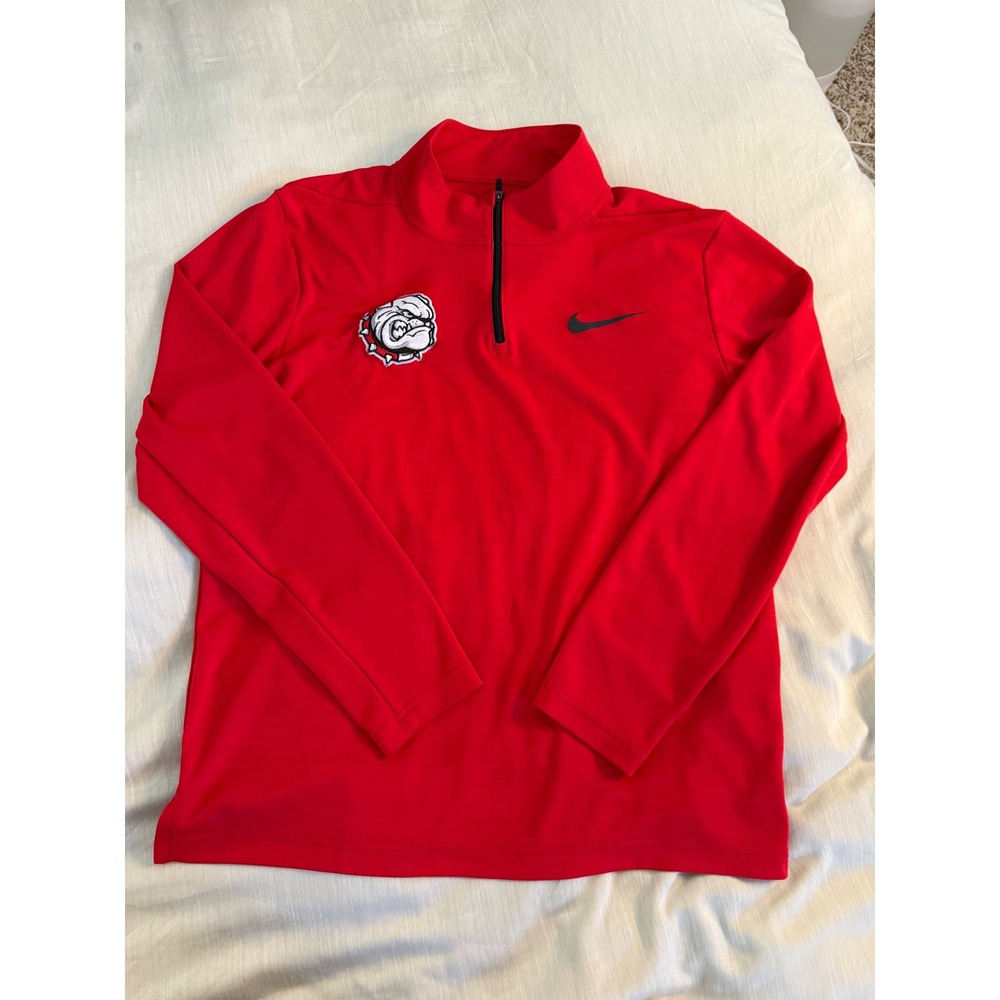Nike Mississippi State‎ Bulldogs Dri-Fit Quarter Zip Pullover Red Long Sleeve M
